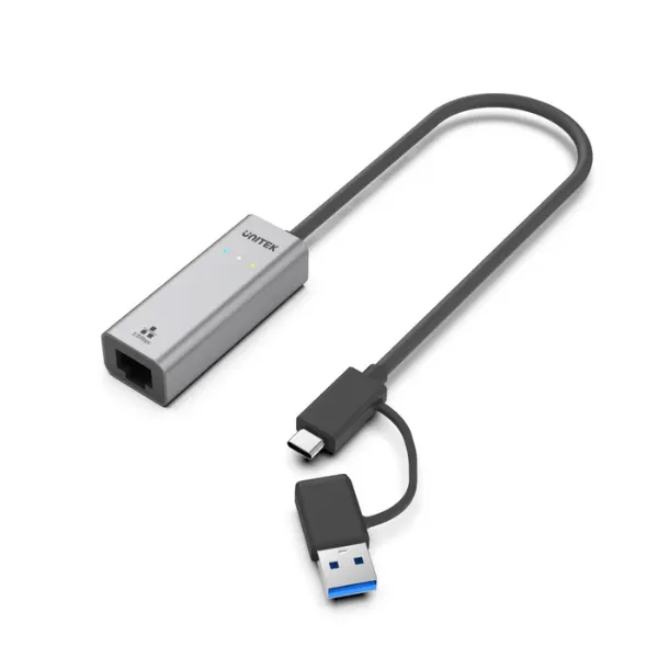 Picture of UNITEK Hybrid USB-C/ USB-A to 2.5G Gigabit Ethernet Adapter U1313